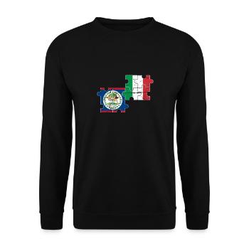 Belize Italy Vintage Flag Belizer - Unisex Sweatshirt - black - Front - Alina (178cm) & Michal (187cm)