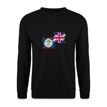 Belize UK British Belizean Flag - Unisex Sweatshirt - black - Front - Alina (178cm) & Michal (187cm)