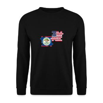 Belize USA American Belizean Flag - Unisex Sweatshirt - black - Front - Alina (178cm) & Michal (187cm)