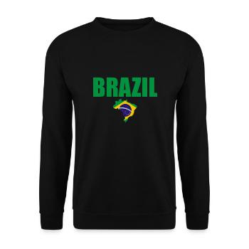 Brésil Carte Brésil Drapeau brésilien - Sweat-shirt Unisexe - noir - Devant - Alina (178cm) & Michal (187cm)