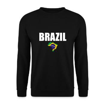 Carte Brésil Brésil Drapeau brésilien - Sweat-shirt Unisexe - noir - Devant - Alina (178cm) & Michal (187cm)