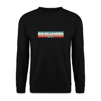 Rio de Janeiro Brazil Brasilien Retro - Unisex Sweatshirt - black - Front - Alina (178cm) & Michal (187cm)