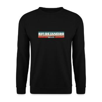 Rio de Janeiro Vintage Brésil Rétro Brésilien - Sweat-shirt Unisexe - noir - Devant - Alina (178cm) & Michal (187cm)