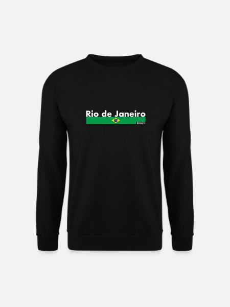 Rio de Janeiro Brazil Brasilien Flagge - Unisex Pullover - Schwarz