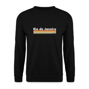 Rio de Janeiro Brazil Brasilien Retro - Unisex Sweatshirt - black - Front - Alina (178cm) & Michal (187cm)