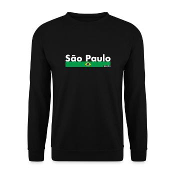 São Paulo Brésil Brésil Drapeau brésilien - Sweat-shirt Unisexe - noir - Devant - Alina (178cm) & Michal (187cm)