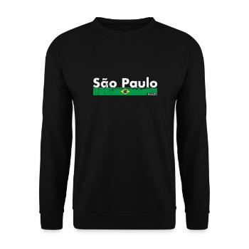 São Paulo Brazil Vintage Brazilian Flag - Unisex Sweatshirt - black - Front - Alina (178cm) & Michal (187cm)