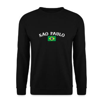 São Paulo Brésil Brésil Drapeau brésilien - Sweat-shirt Unisexe - noir - Devant - Alina (178cm) & Michal (187cm)