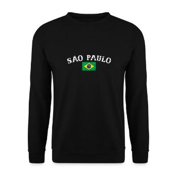São Paulo Brazil Vintage Brazil Flag - Unisex Sweatshirt - black - Front - Alina (178cm) & Michal (187cm)