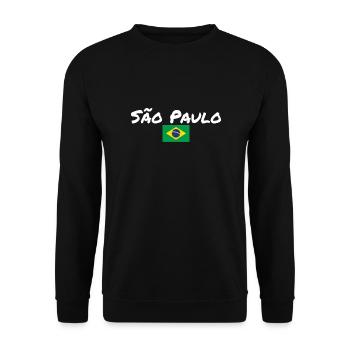 São Paulo Brésil Brésil Drapeau brésilien - Sweat-shirt Unisexe - noir - Devant - Alina (178cm) & Michal (187cm)