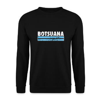 Botswana Vintage Botswana Botswana Flag - Unisex Sweatshirt - black - Front - Alina (178cm) & Michal (187cm)