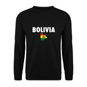 Bolivia Karte Bolivien Bolivianische Flagge - Unisex Pullover - Schwarz - Vorne - Alina (178cm) & Michal (187cm)