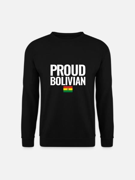 Proud Bolivian Bolivien Bolivianische Flagge - Unisex Pullover - Schwarz