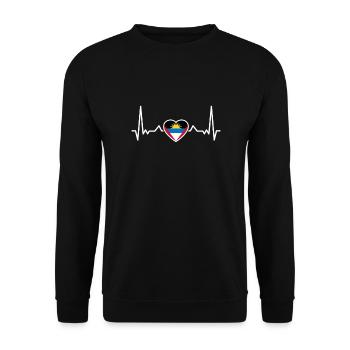 Antigua Barbuda Heartbeat Drapeau d’Antigua - Sweat-shirt Unisexe - noir - Devant - Alina (178cm) & Michal (187cm)