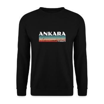 Ankara Turkey Vintage Turkish Turkish - Unisex Sweatshirt - black - Front - Alina (178cm) & Michal (187cm)