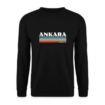Ankara Turquie Turquie Rétro Turquie Turc Turc - Sweat-shirt Unisexe - noir - Devant - Alina (178cm) & Michal (187cm)