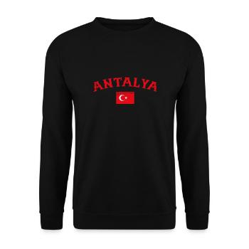 Antalya Turquie Vintage Turquie Drapeau turc - Sweat-shirt Unisexe - noir - Devant - Alina (178cm) & Michal (187cm)