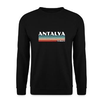 Antalya Turquie Rétro Turquie Turc Turc - Sweat-shirt Unisexe - noir - Devant - Alina (178cm) & Michal (187cm)
