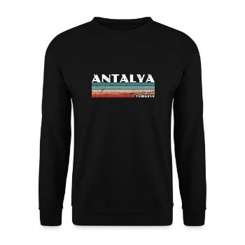 Antalya Turquie Turquie Vintage Turquie Turc - Sweat-shirt Unisexe - noir - Devant - Alina (178cm) & Michal (187cm)