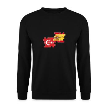 Turquie Espagne Drapeau Espagnols Turc - Sweat-shirt Unisexe - noir - Devant - Alina (178cm) & Michal (187cm)