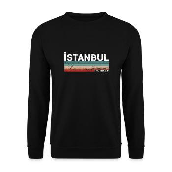 Istanbul Turkey Vintage Turkish Turkish - Unisex Sweatshirt - black - Front - Alina (178cm) & Michal (187cm)