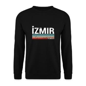 Izmir Turkey Vintage Turkish Turkish - Unisex Sweatshirt - black - Front - Alina (178cm) & Michal (187cm)