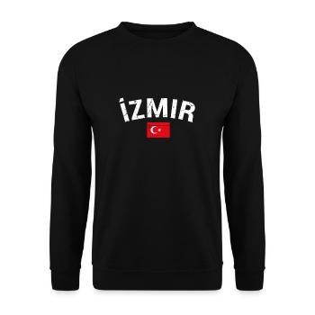 Izmir Turquie Vintage Turquie Drapeau turc Turc - Sweat-shirt Unisexe - noir - Devant - Alina (178cm) & Michal (187cm)
