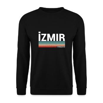 Izmir Türkiye Turkey Retro Türkei Türkische Türke - Unisex Pullover - Schwarz - Vorne - Alina (178cm) & Michal (187cm)