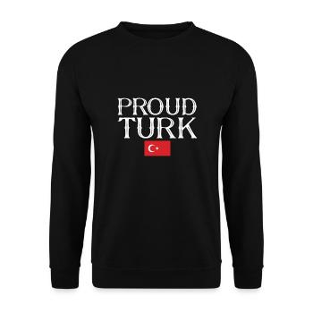 Fier Turc Turquie Drapeau turc Turc - Sweat-shirt Unisexe - noir - Devant - Alina (178cm) & Michal (187cm)