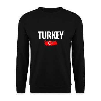 Carte de la Turquie Turquie Drapeau turc Turquie - Sweat-shirt Unisexe - noir - Devant - Alina (178cm) & Michal (187cm)