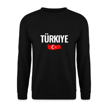 Carte de la Turquie Turquie Drapeau turc Turc - Sweat-shirt Unisexe - noir - Devant - Alina (178cm) & Michal (187cm)