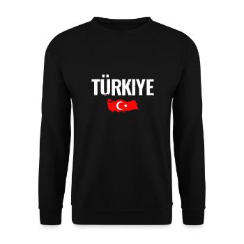 Türkiye Vintage Map Turkey Turkish Flag - Unisex Sweatshirt - black - Front - Alina (178cm) & Michal (187cm)