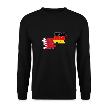 Bahrain Germany Flag of Bahraini - Unisex Sweatshirt - black - Front - Alina (178cm) & Michal (187cm)