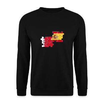 Bahrain Spain Flag of Bahraini - Unisex Sweatshirt - black - Front - Alina (178cm) & Michal (187cm)