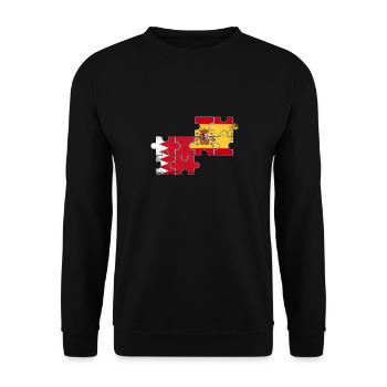 Bahrain Spain Vintage Flag Bahraini - Unisex Sweatshirt - black - Front - Alina (178cm) & Michal (187cm)