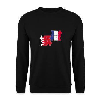 Bahrain France Flag of Bahraini - Unisex Sweatshirt - black - Front - Alina (178cm) & Michal (187cm)