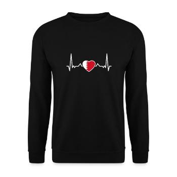 Bahrain heartbeat bahraini flag bahraini - Unisex Sweatshirt - black - Front - Alina (178cm) & Michal (187cm)