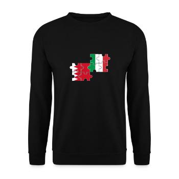 Bahrain Italy Flag of Bahraini - Unisex Sweatshirt - black - Front - Alina (178cm) & Michal (187cm)