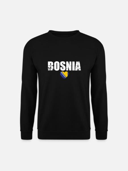 Bosnia Bosnien Vintage Bosnische Flagge Bosnier - Unisex Pullover - Schwarz