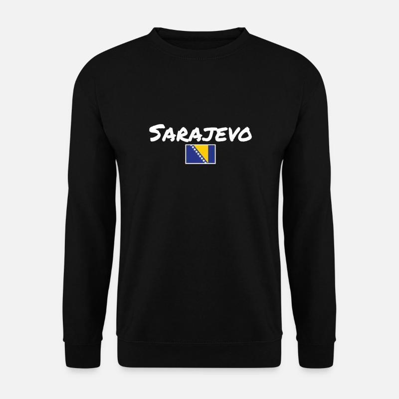 Sarajevo Bosnien Vintage Bosnische Flagge Bosnier - Unisex Pullover - Schwarz