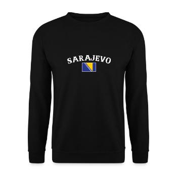 Sarajevo Bosnia Vintage Bosnian Flag Bosnian - Unisex Sweatshirt - black - Front - Alina (178cm) & Michal (187cm)