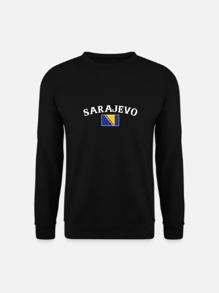 Sarajevo Bosnien Vintage Bosnische Flagge Bosnier - Unisex Pullover - Schwarz