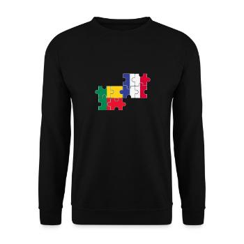 Benin France Flag Beninese - Unisex Sweatshirt - black - Front - Alina (178cm) & Michal (187cm)
