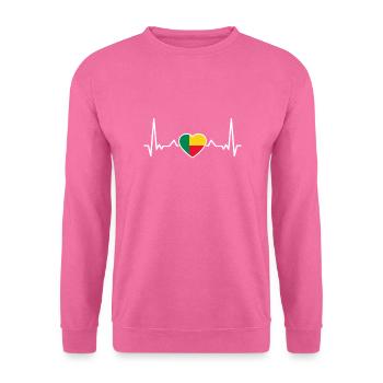 Bénin Heartbeat Béninois Drapeau Béninois - Sweat-shirt Unisexe - rose - Devant