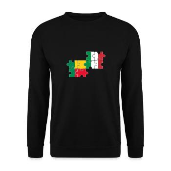 Benin Italy Flag Beninese - Unisex Sweatshirt - black - Front - Alina (178cm) & Michal (187cm)