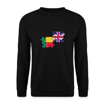 Benin UK Flag British Beninese - Unisex Sweatshirt - black - Front - Alina (178cm) & Michal (187cm)