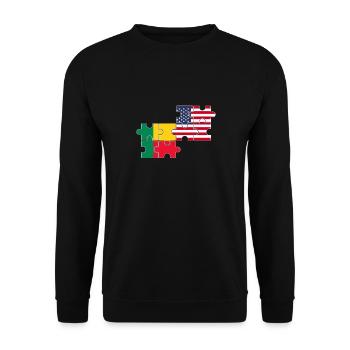 Benin United States American Beninese Flag - Unisex Sweatshirt - black - Front - Alina (178cm) & Michal (187cm)