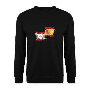 Burundi Spain Vintage Flag Burundian - Unisex Sweatshirt - black - Front - Alina (178cm) & Michal (187cm)