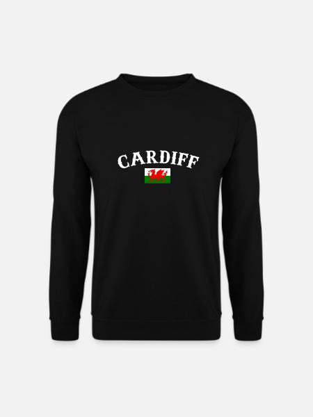 Cardiff Wales Welsh flag Welsh - Unisex Sweatshirt - black