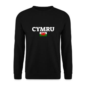 Cymru Wales Walisische Flagge Waliser - Unisex Pullover - Schwarz - Vorne - Alina (178cm) & Michal (187cm)